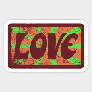 LOVE Groovy 60s style graphic Sticker